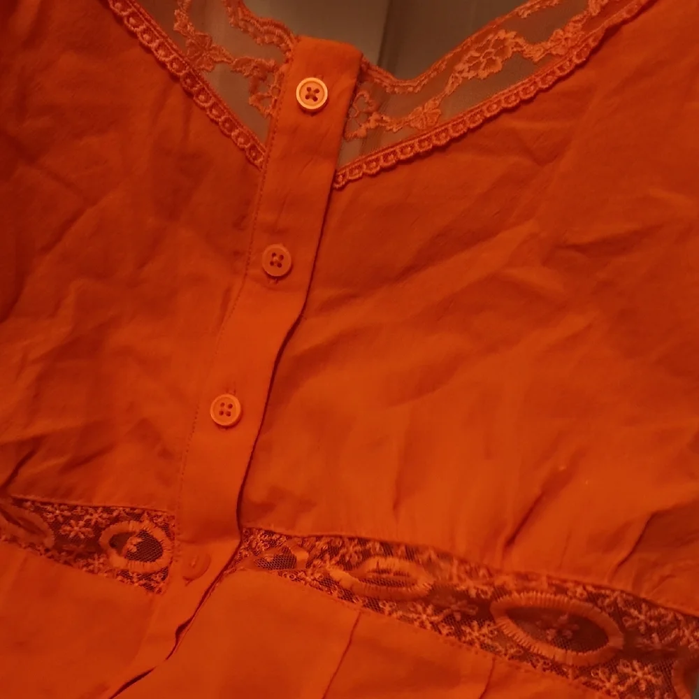 5/$25 3x [Torrid] Orange Cotton Lace Trim Camisole Top B1 - Picture 4 of 13